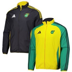 Adidas Jamaica 2024 Men’s Size M Anthem Full-Zip Reversible Yellow Green Jacket